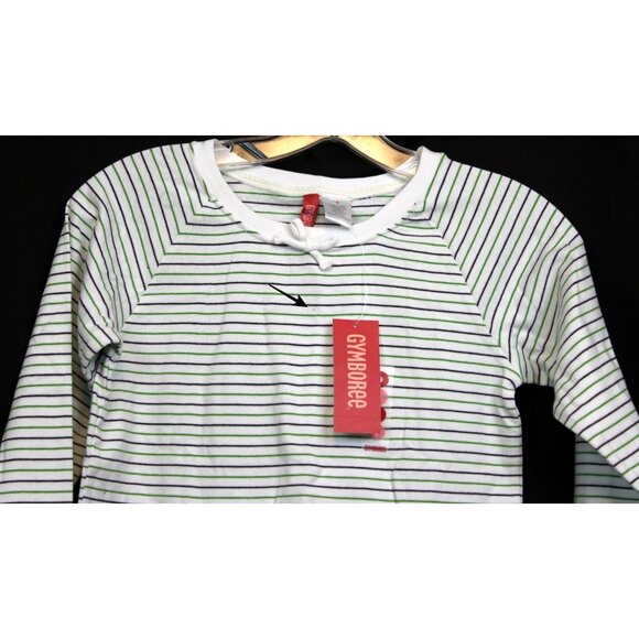 NWT 2004 Gymboree Dandelion Wishes Striped T-Shirt Kangaroo Pocket Bow sz 9 - Picture 2 of 6